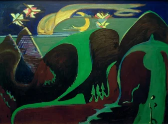 Paysage fantastique nocturne